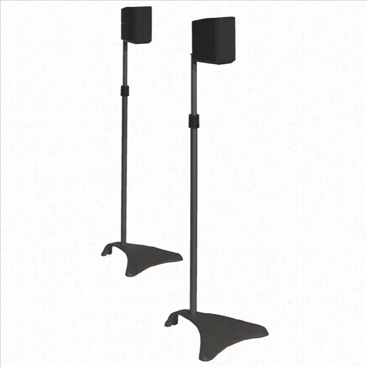 Atlantic Inc Satellite Speaker Staands Afjustable Height In Black