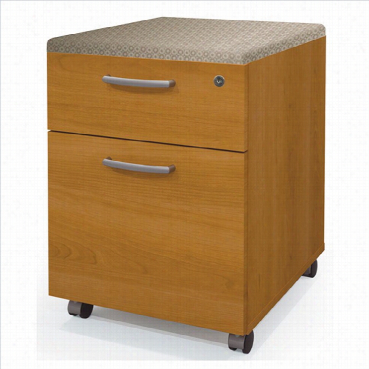 Bestar Pro-biz Assembled Mobiile Wood Pedestal In Cherry