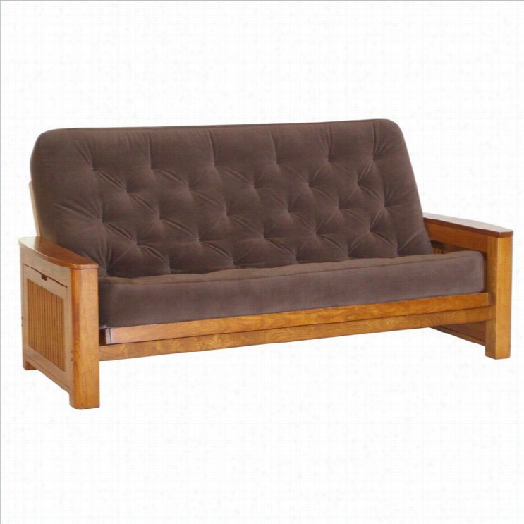 Big Tree Nina Futon In Premium Tobacco Oak