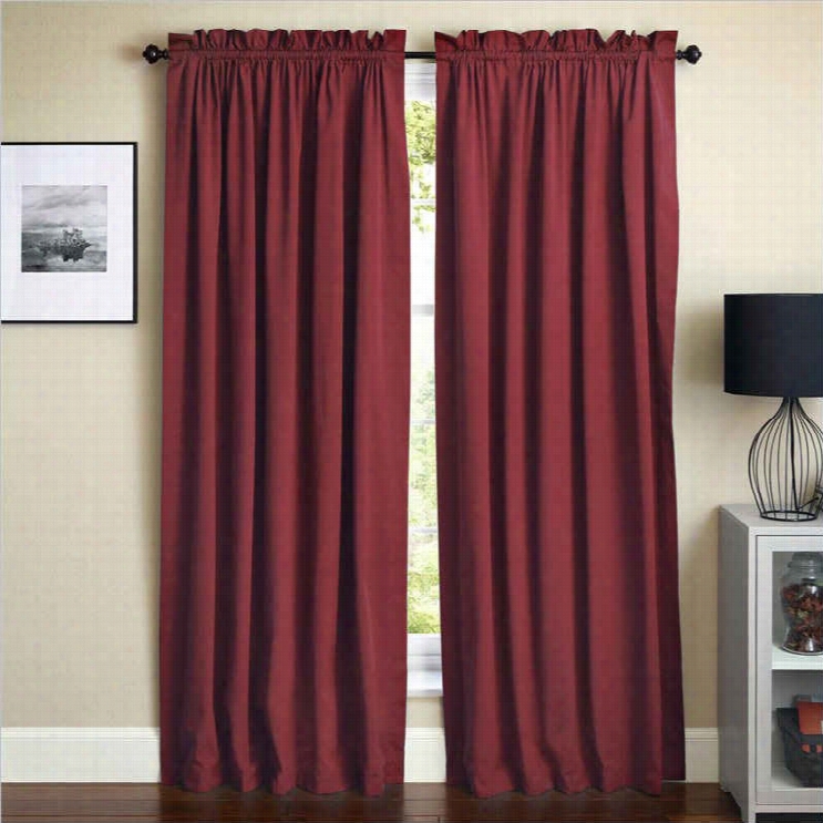 Blazing Needl 108 Inch Twill Curtainpanels In Ruby Red (set  Of 2)