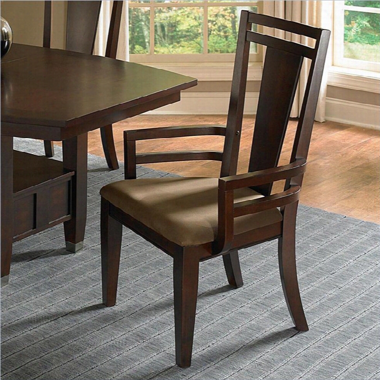 Brohhill Northern Ligghts Arm Dining Chairin Dark Walnut Stain