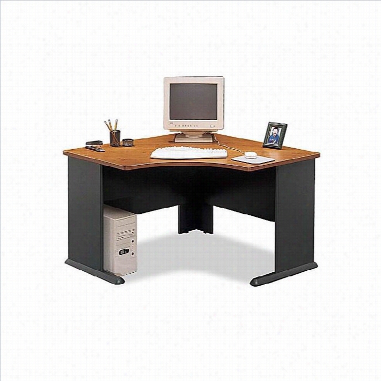 Bush Bbf Series A 4-piece Corner  Desk Set In Natural Cherry