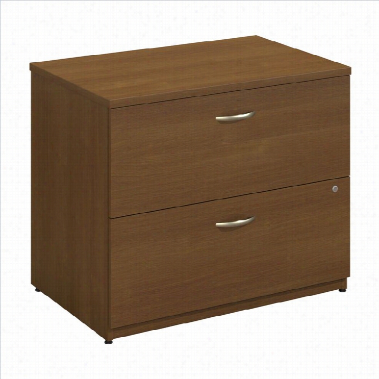 Bush  Bbf Series C 36w 2dwr Lateral File (a5sembled) In Wadm Oak