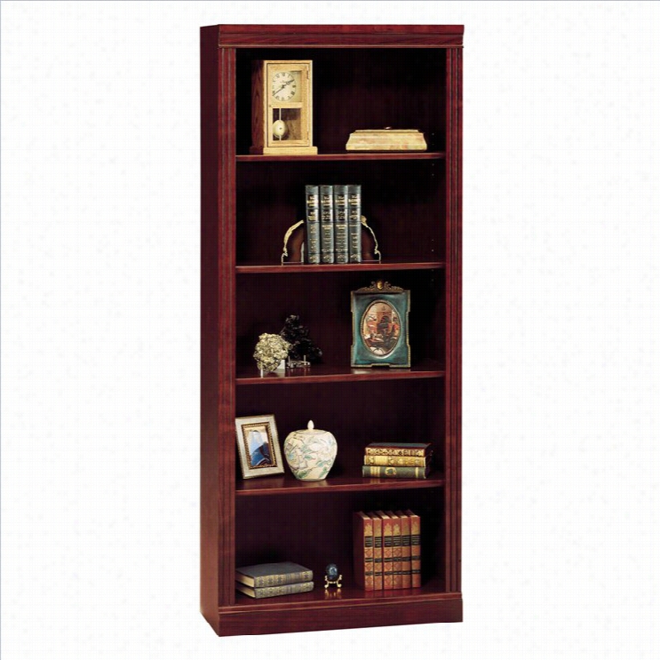 Bush Saratoga 5 Shhelf 71h Wood Bookcase In Harvest Cherry