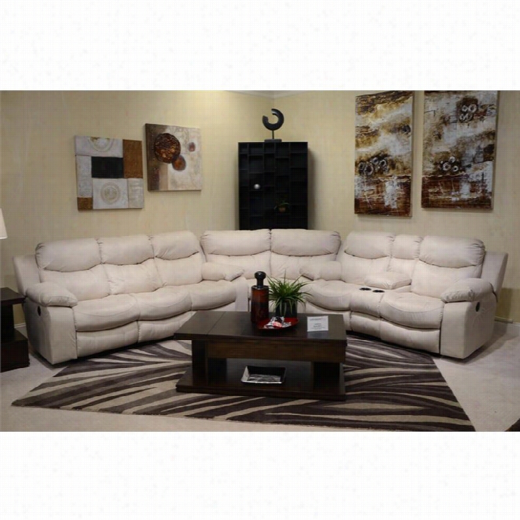 Catbapper Cwtalina 3 Piece Power Recling Leather Sectional In Ice