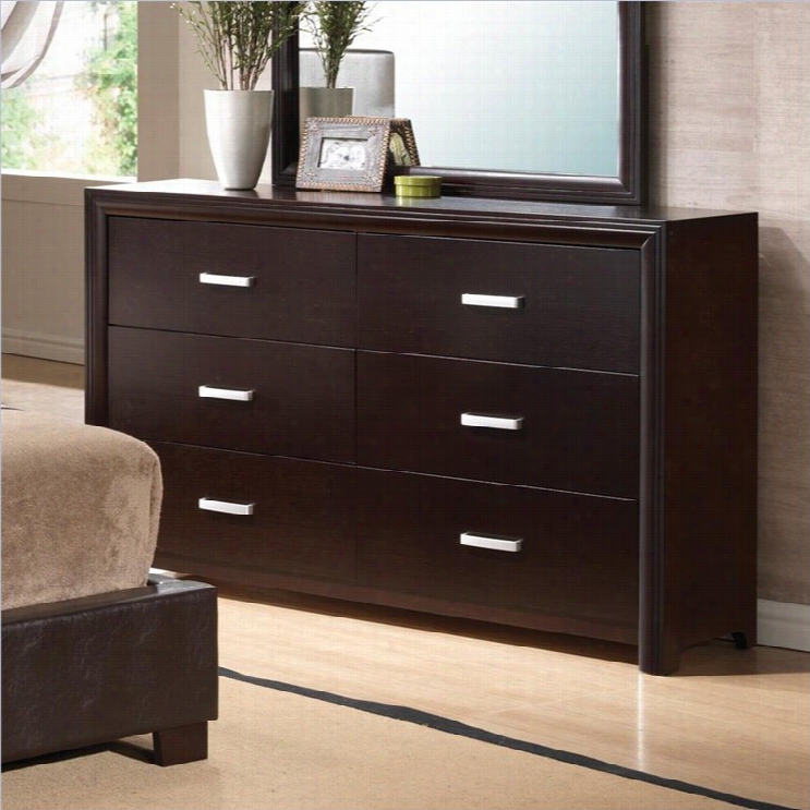 Coaster Andreas Si Xdeawer Double Dresser In Cappuccino Brown