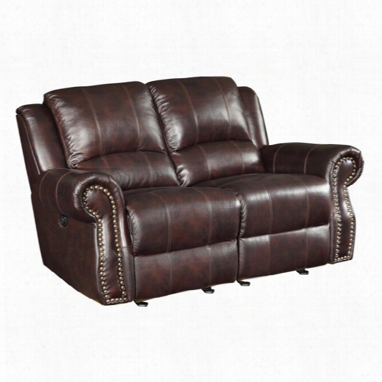 Coaster Rawlinson Faux Leaather Poower Reecliniingloveseat In Tobacco