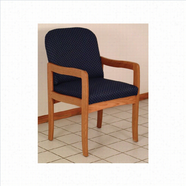 Dakota Wave Prairie Standard Leg Chair In Medium Oak-arch Blue Designer