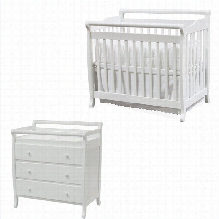 Davinci Emi Ly Mini 2-in-1 Convertible Crib With Changing Table In White