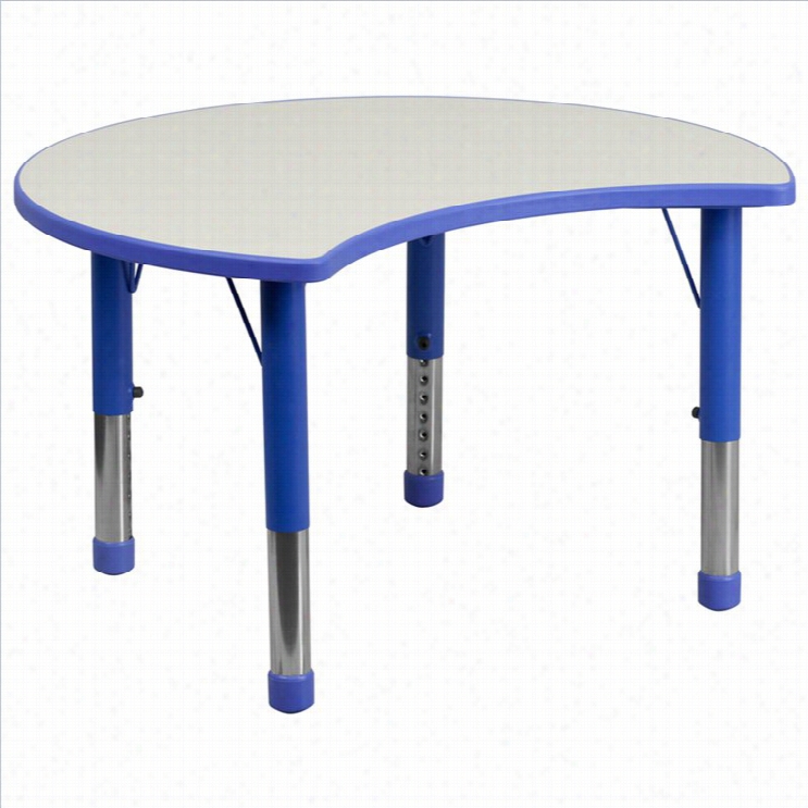 Flash Furniture Curved Plastjc Activity Table In Blue