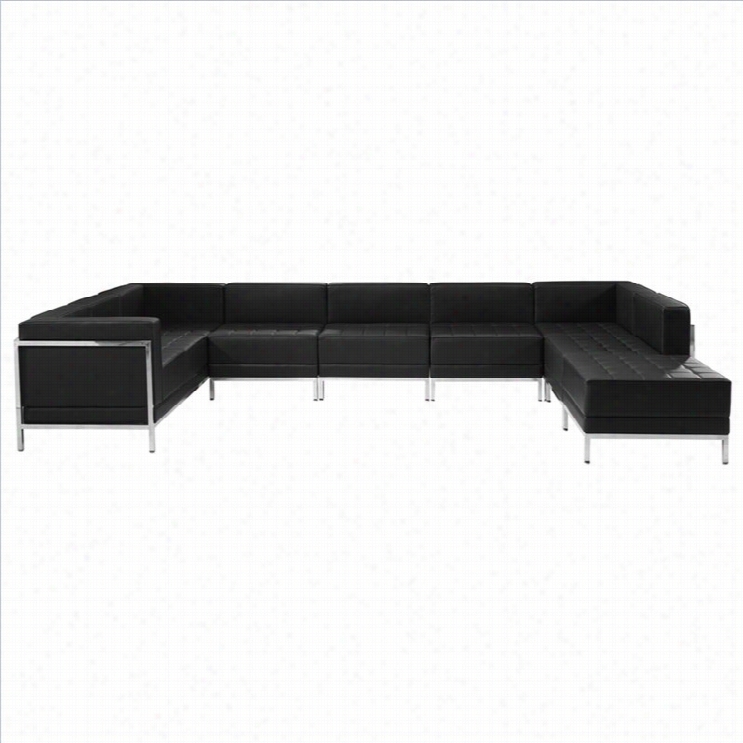 Fash Furniture Hercules Imagintion Series 7-piece Reception Conf1guration In Black