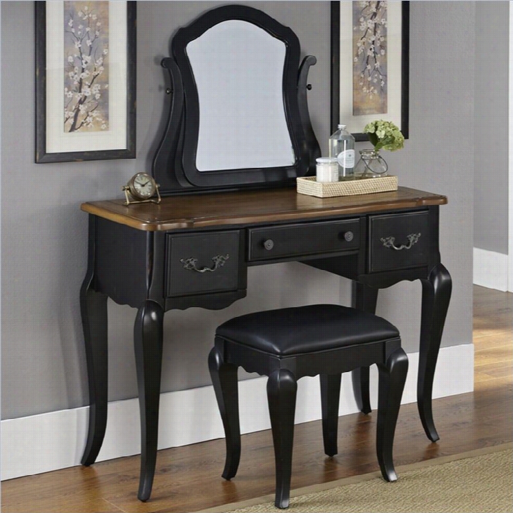 Home Styles French Countrysid E Vanity And Bench In Oak And Black