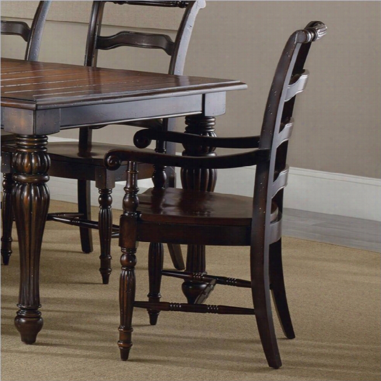 Hooker Furniture Eastridge Ladderbackarm Dining Cahir In Dark Herry