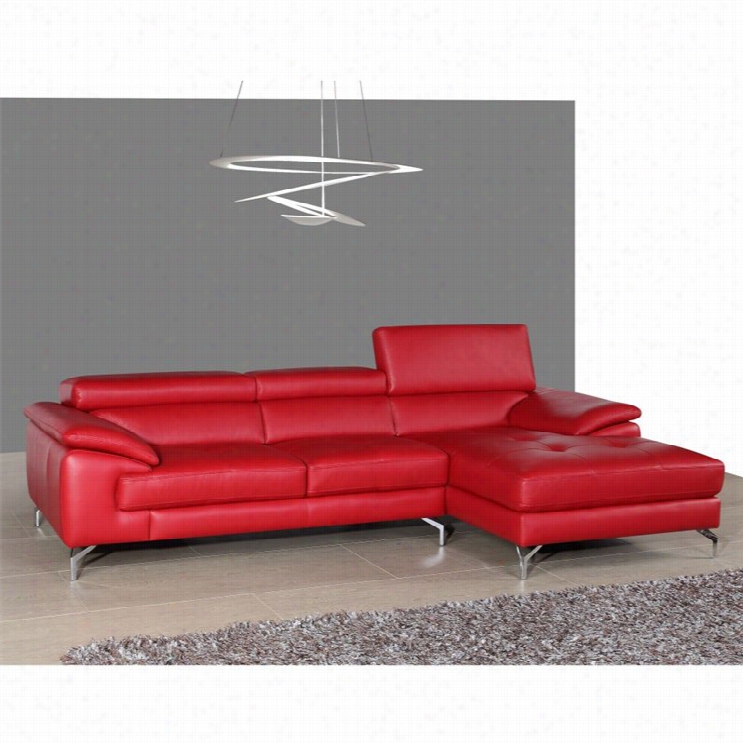 J &m Furniture A973b Lether Right Mini Partial In Red