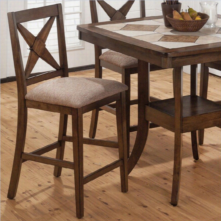 Jofran 794 Series Nvoa 24 'x' Back Counter Stools In Tucson  Brown (set Of 2)