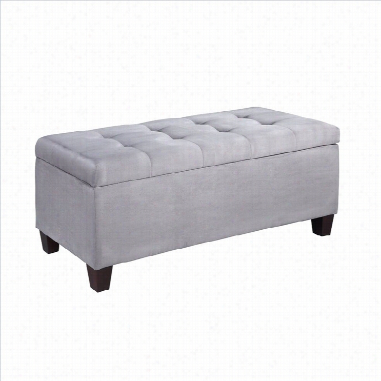 Linon Carmen Shoe Storage Ottoman In Grey