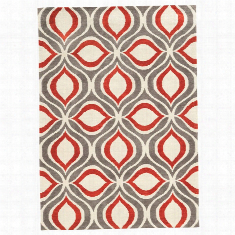 Linon Geo 8' X 10' Hand Tufted Rrg In Grey And Red