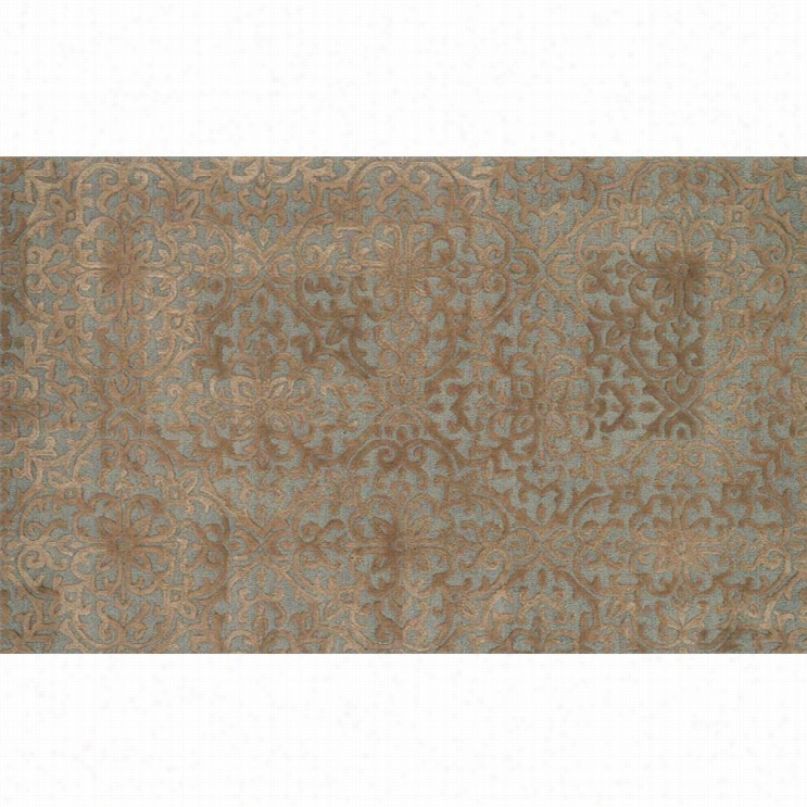 Looli Alexi 5' X 7'6 Hand Tufted Wool Rug In Mist And Camel