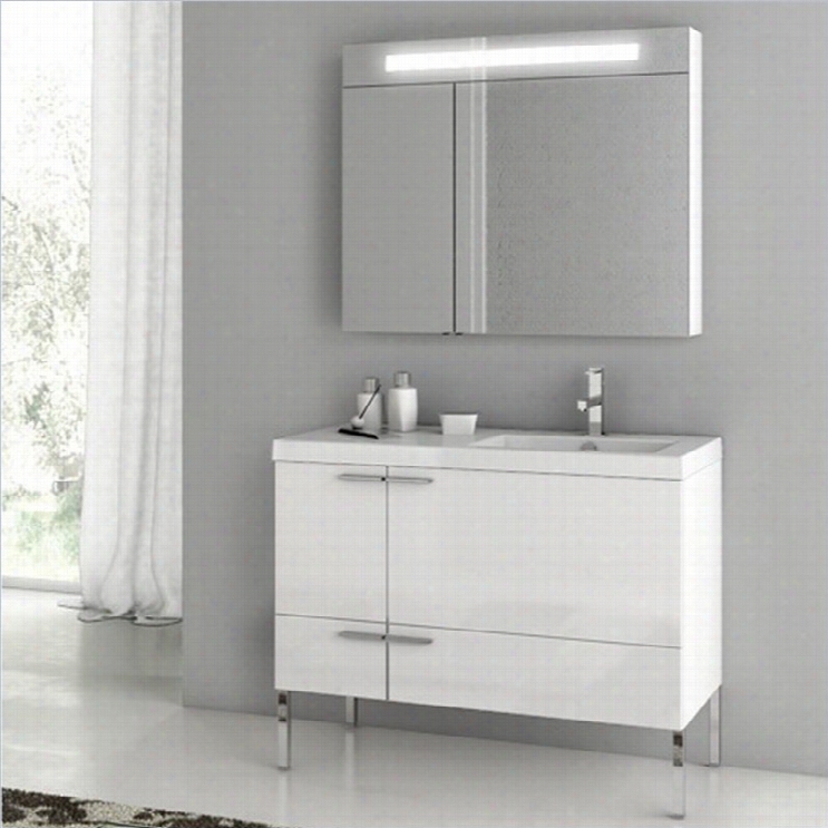 Nameek's  Acf 4 O New  Extension 4 Piece Tanding Bathroom Vanity Se T In Glossy White