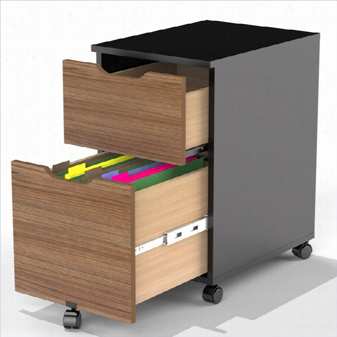 Nexera Next 3 Piefe Office Set In Black And Walnut