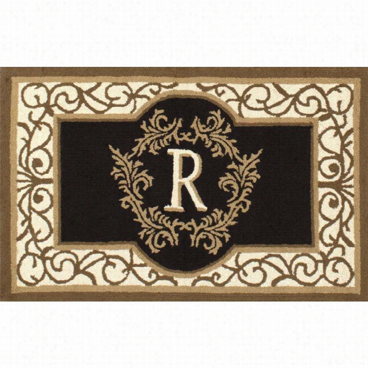 Nuloom 2' 6 X 4' Hand Hooked Welcone Door Mat Rug In Letter R