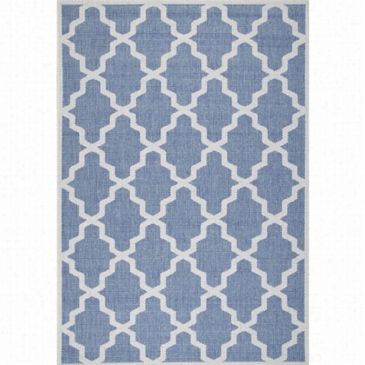 Nuloom 7 10 X 10' 10 Gina Outdoor Moroccna Trelis Rug In Blue