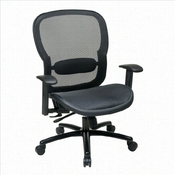 Office Star 839 Series Office Chairwith Adjustmtn Lumbar Support In Black