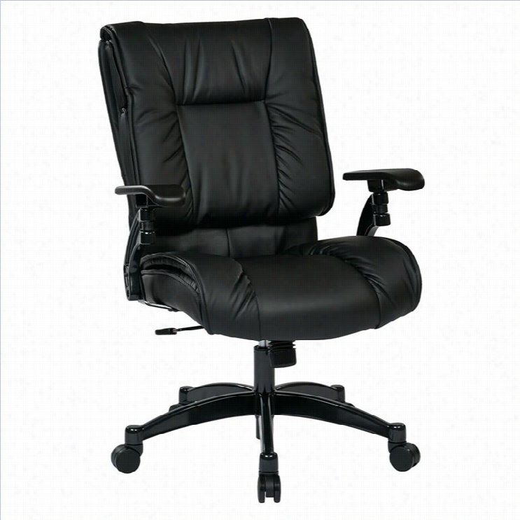 Office Star 93 Series Eco Leather Conferencs Office Chair In  Black