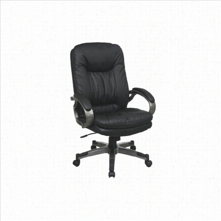 Ofifce Star Exeecutive Eco Leather Oftice Chair With Locking Tilt Control And Coated Base In Black