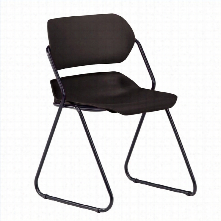 Ofm Armless Stack Stacking Chair With Black Frame In Black