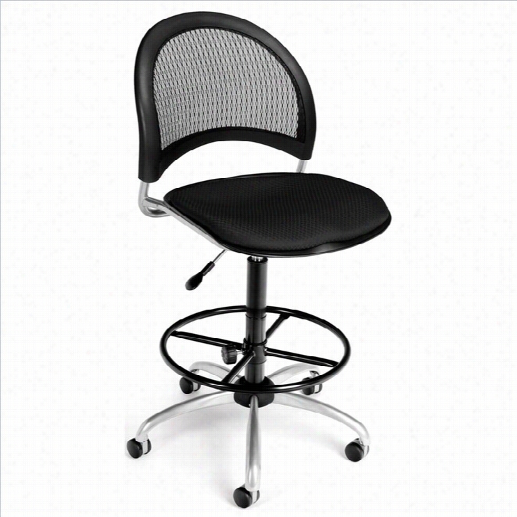 Ofm Satellite Swivel Drafting Chair With Draftinng Kit In Black