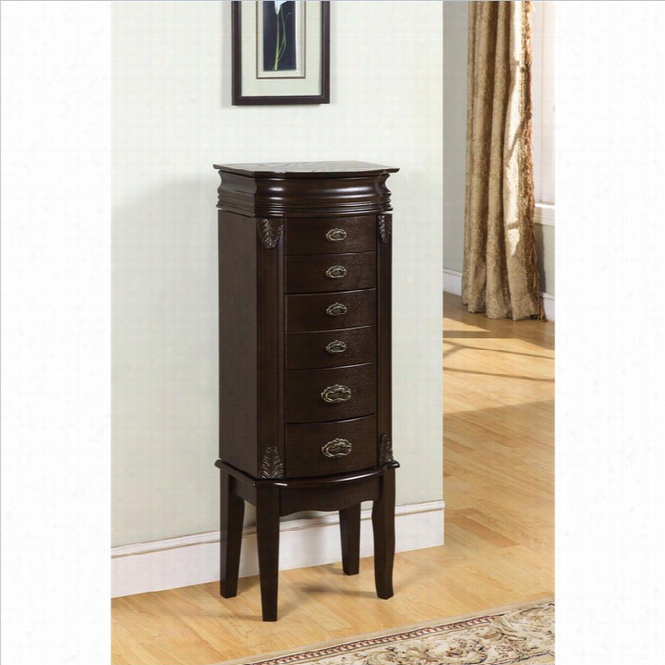 Powelll Furniturre Italian Influenced Transsitional Espresao Jewelyr Armoire