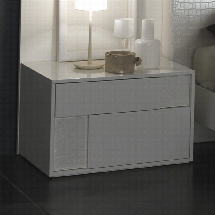 Rossseto Nightfly Left Night Stand In White