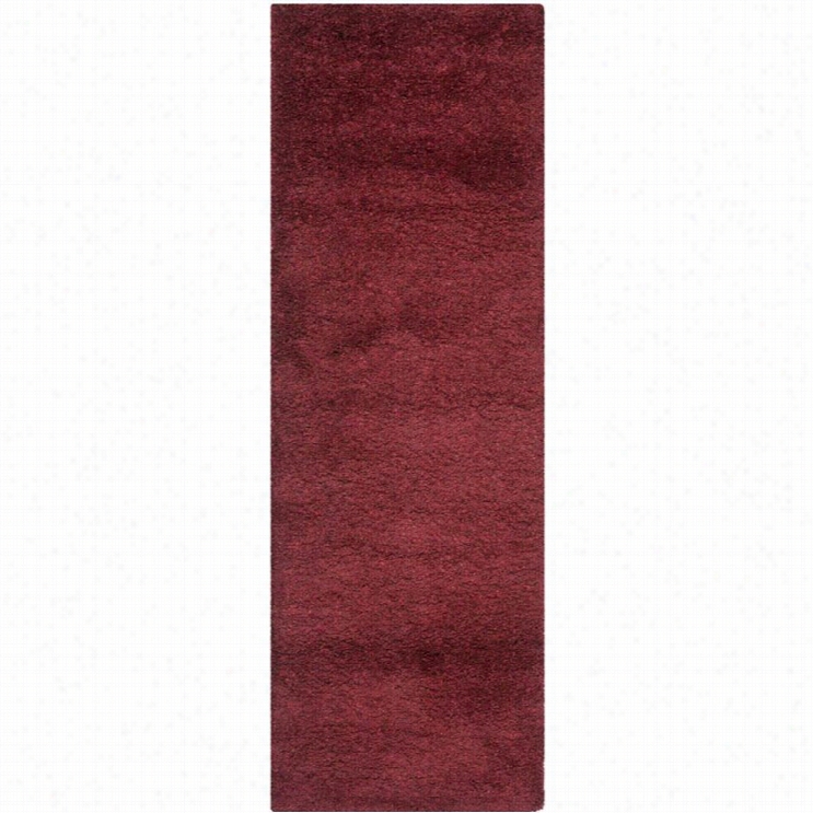 Safavieh California Shag Runner Rug In Maroon