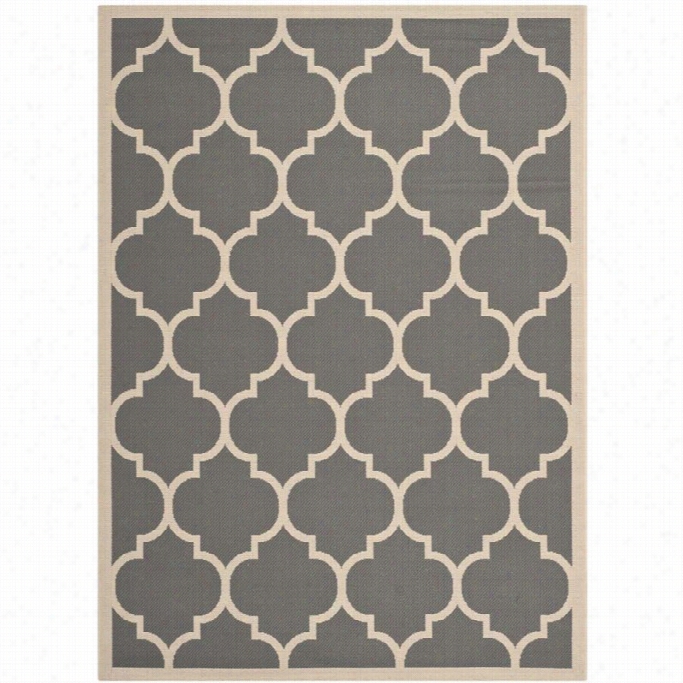 Safavieh Courtyard Polypropylene Small Rectangle Rug Cy6914-246-4 In Anthra Cite And Beige