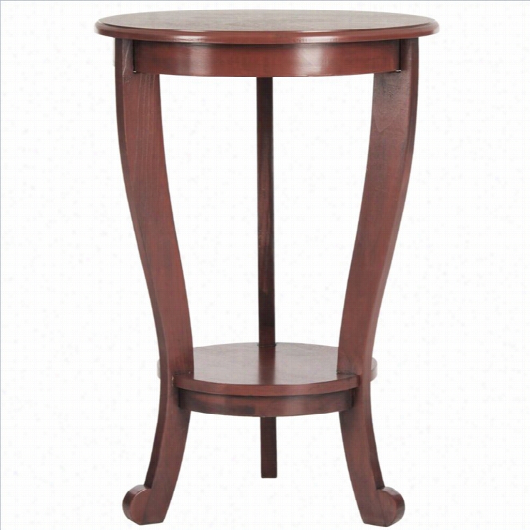 Safavieh Mary Pine Pedastal Sidde Table In Rred