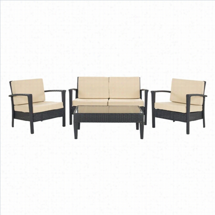 Safavieh Piscataway Steel 4 Piece Set In Brown And Yellow