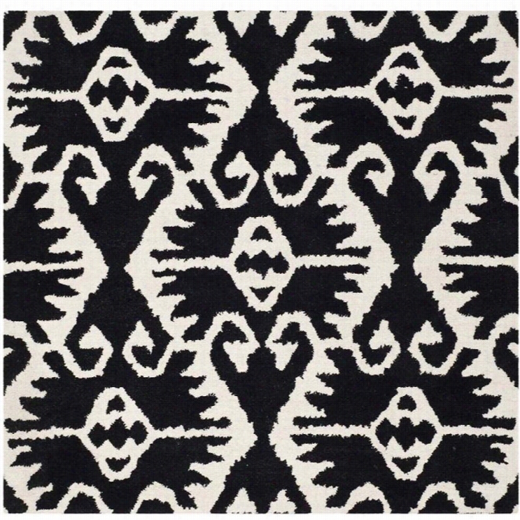 Safavieh Wyndham Black Contemporary Rug - Square 5'