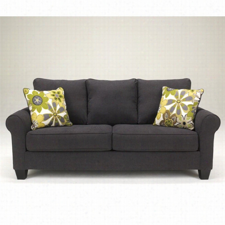 Signature Design By Ashley Furniture Nolana  Mic Rofiber Sofa In Charcoal