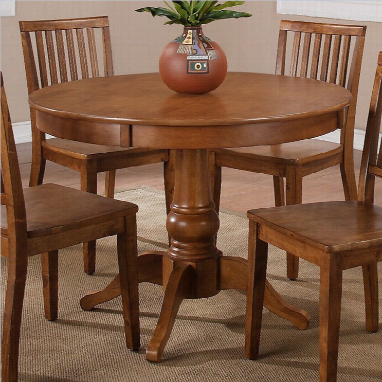 Steve S Ilver Compnay Candice Round Dining Table In Oak