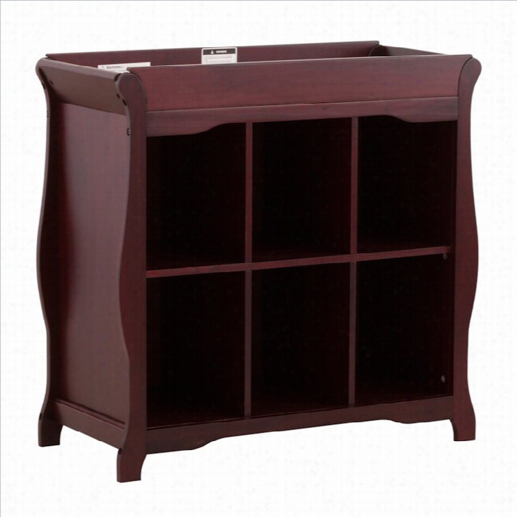 Stork Craft Adpen 6 Ube Organizer/change Table In Cherry