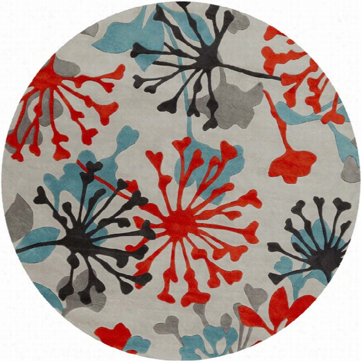 Surya Cosmop Olitan 8' X 8' Round Hand Tufted Rug In Blue