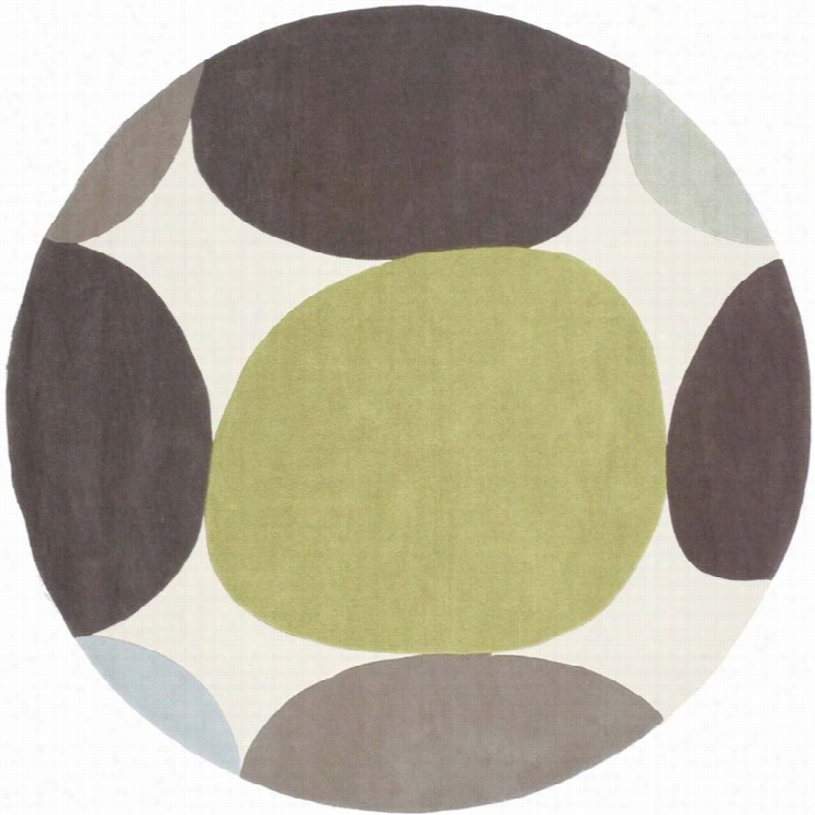 Surya Cosmopolitan 8' X 8' Round Lead  Tufter Rug In Brown And Ggreen