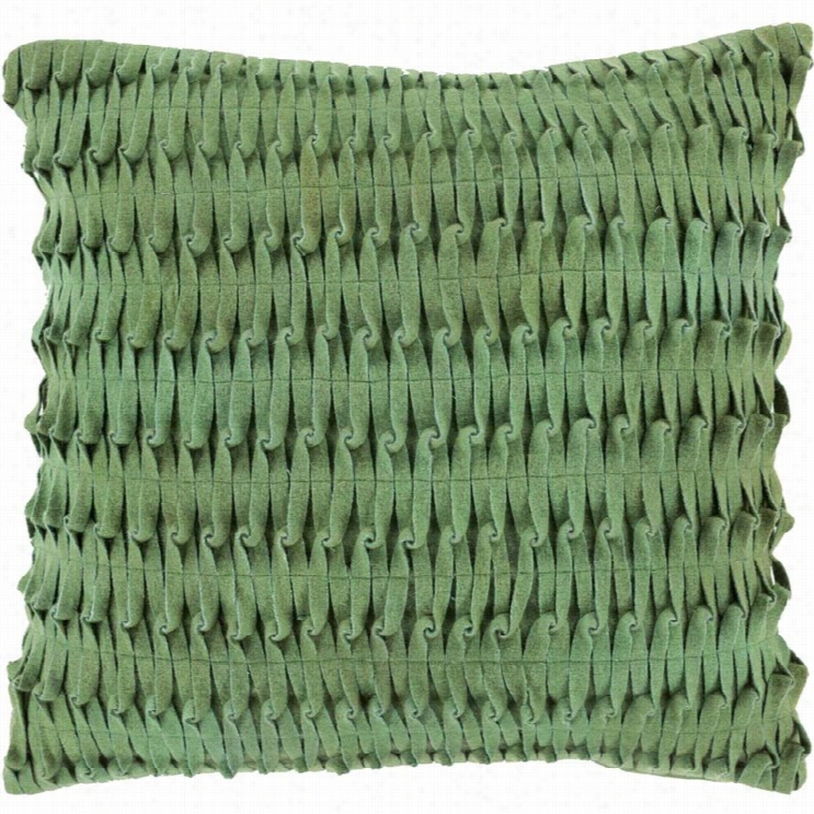 Surya Eden Down Fill 20 Square Pillow In Green