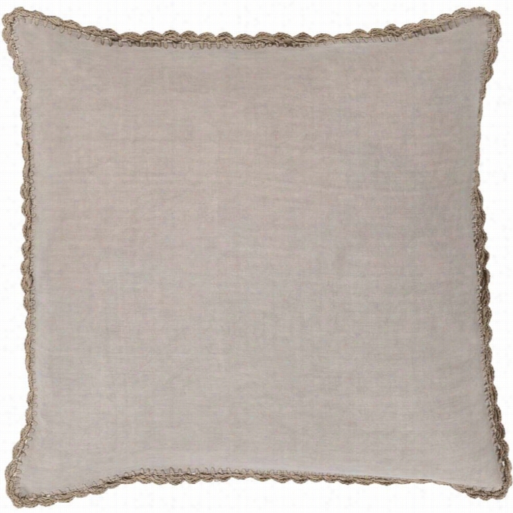 Surya Elsa Poly Fill 20 Squae Pillow In Taupe