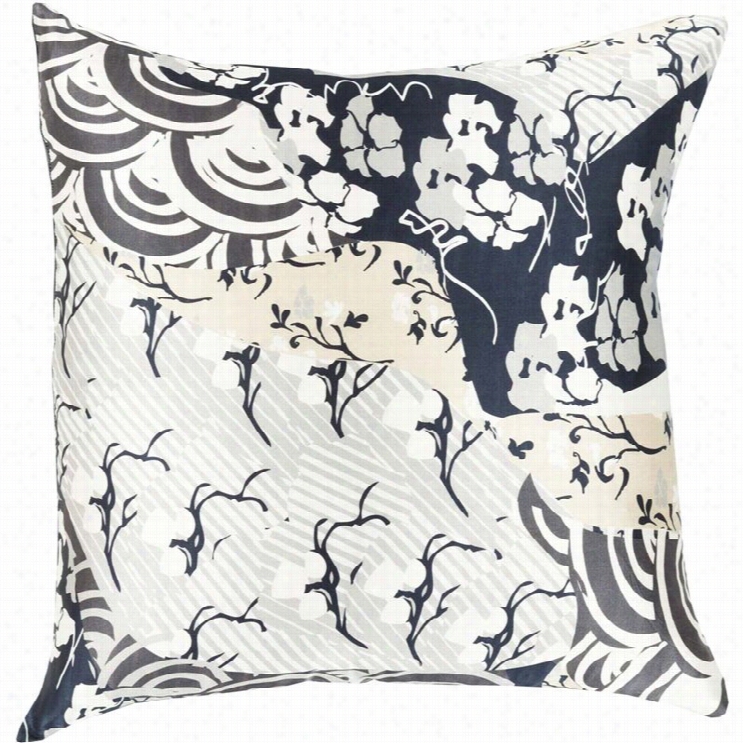 Surya Geisha Down Fill 20 Square Pillow Iin Slate