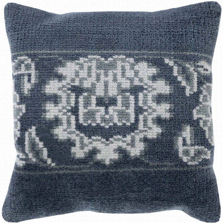 Surya Hazel On The Ground Fill 22 Sqaure Pillow In Blue