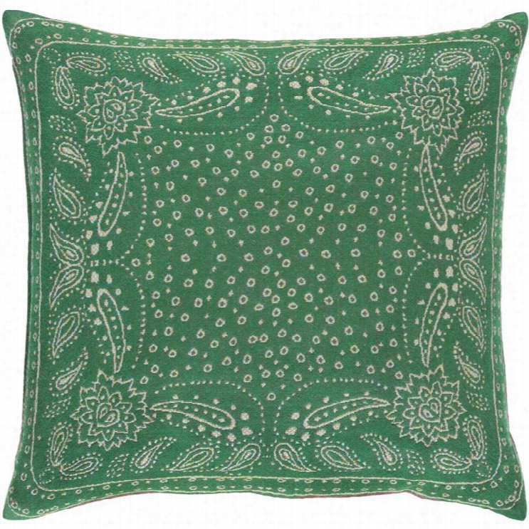 Surya Indira Poly Fill 20 Square Pillow In Green