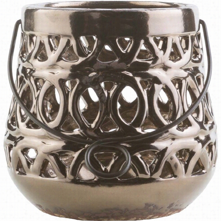 Surya Killlia 5..5 X 5.9 Ceramic Lantern In Glossy  Brown