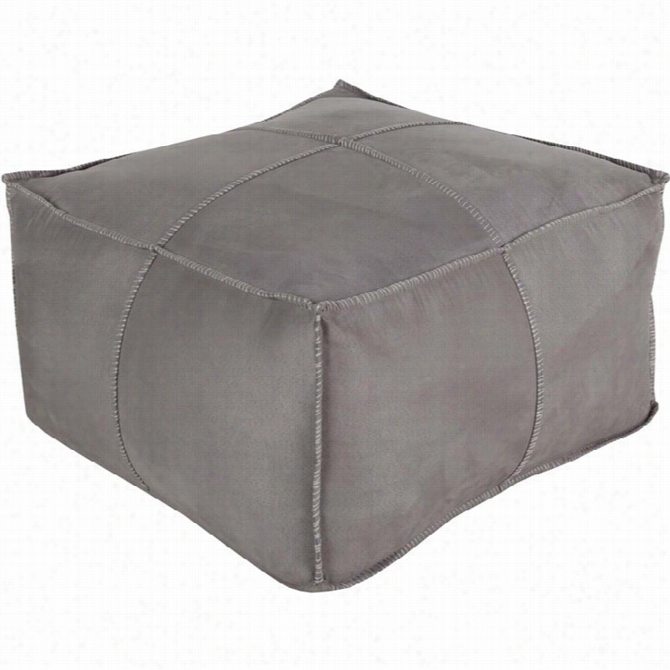 Surya Obsidian Cube Pouf Ottoman In Taupe